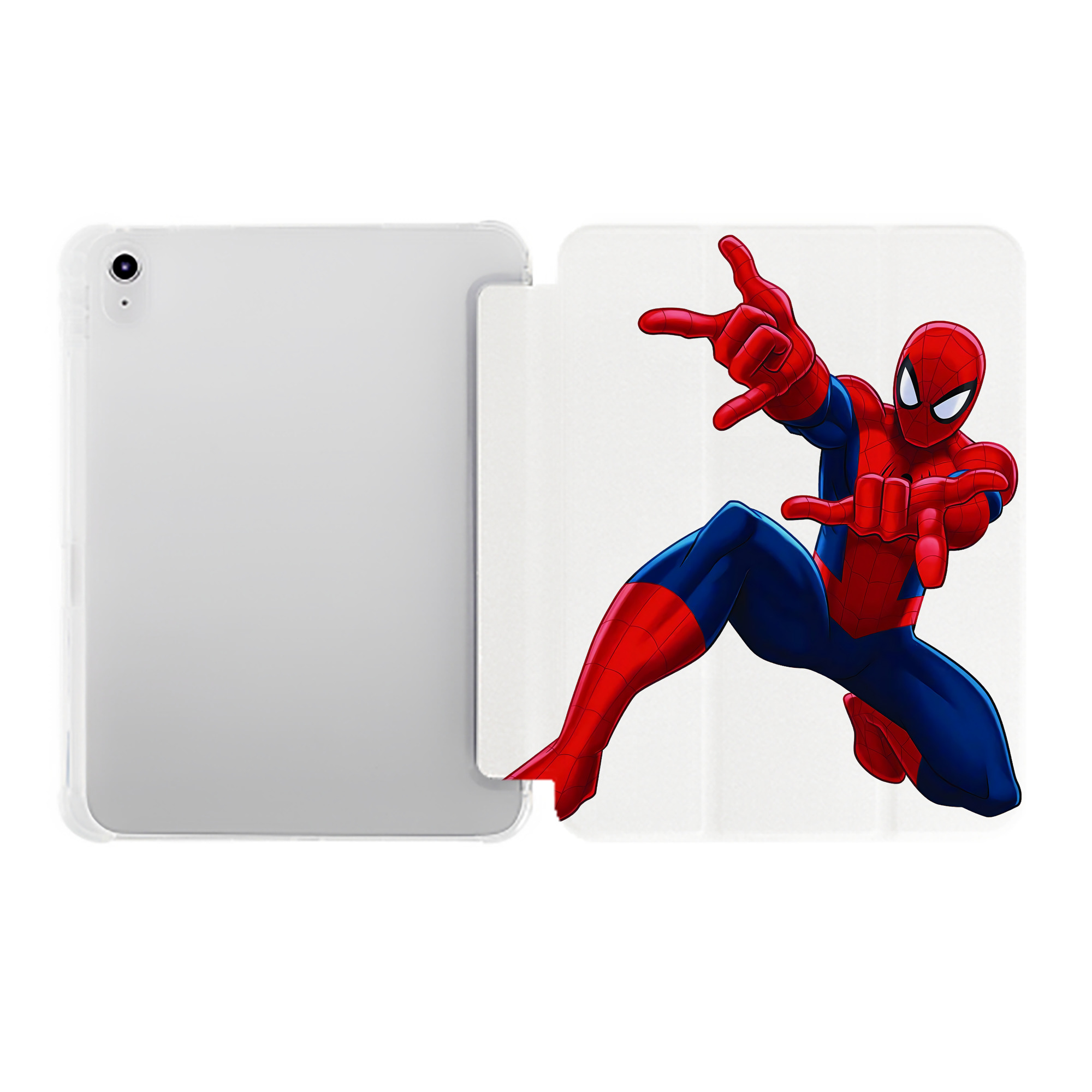 （画像用） Spider Man スパイダーマン IPad ケース ペン収納付き 三つ折りスタンド PUレザー×シリコン 対応機種9.5/10.5/10.9インチ